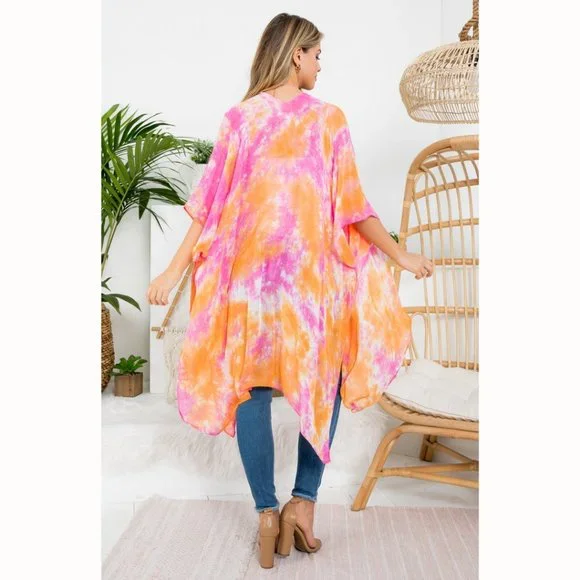 Tie Dye Kimono / Swim Cover-Up - Picture 3 of 4